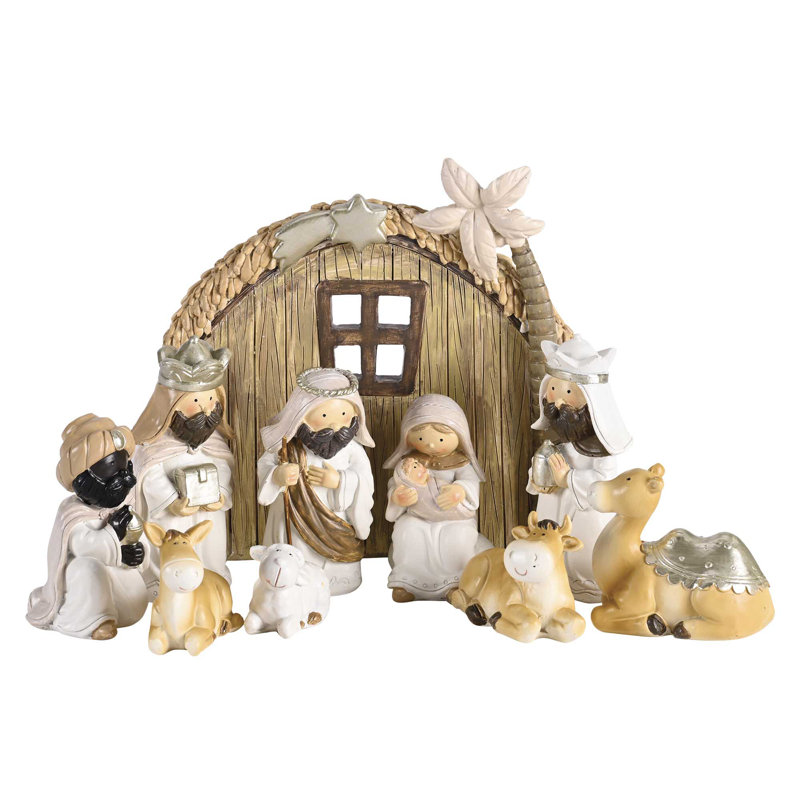 Crèche de Noël avec animal de crèche 7H