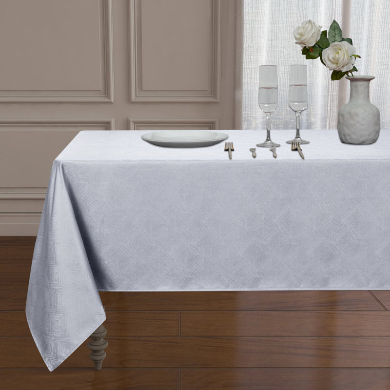 Nappe de couleur unie Dammon, L 84 po x l 60 po, Argent