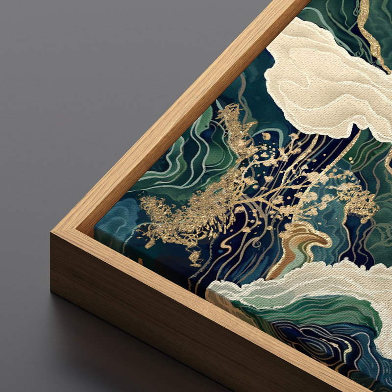 Hokusai Ukiyo-e, cascade japonaise, salon, très grandes photos, impression sur toile encadrée, H 30 po x l 60 po, Naturel