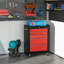 HOMCOM 5-Drawer Lockable Steel Tool Storage Cabinet Tool Chest Red