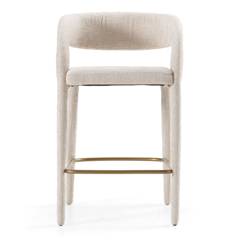 Tabouret de comptoir rembourré Arshaluys, Gris clair