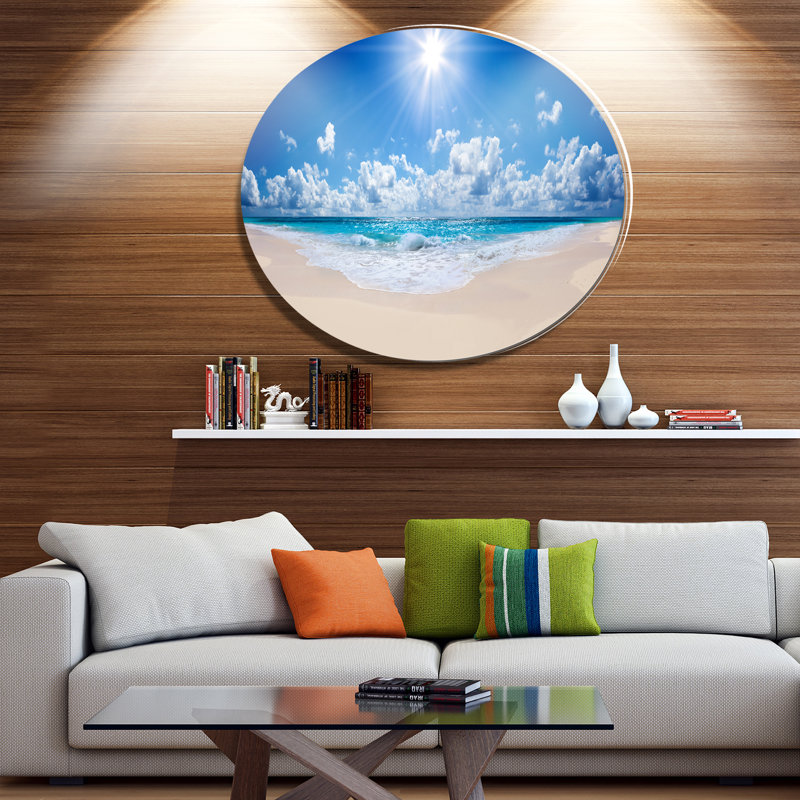 «Beautiful Tropical Beach Panorama», impression, H 38 po x l 38 po x P 1 po, Métal