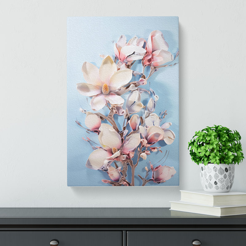 Magnolia Flower Expressionism No.3 - Wrapped Canvas Print, 76cm H x 50cm W x 3cm D