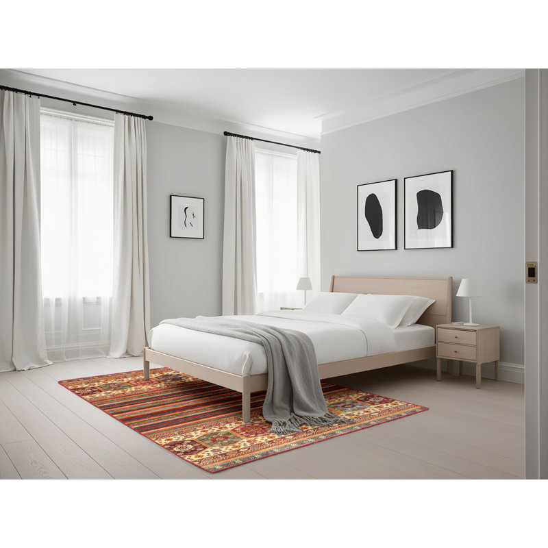 Tapis brun contemporain Bibbins, Rectangle 5 pi x 7 pi