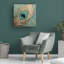  Art mural sur toile tendue - art mural Sasha «Peacock Impasto IV» pour le salon, la chambre à coucher ou le bureau - 35 x 35-1110431810