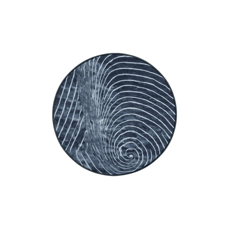 Machine Washable Gray Area Rug, Round 6'