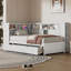 Lit de jour simple en bois avec tablettes de rangement, USB et lit gigogne-253392755