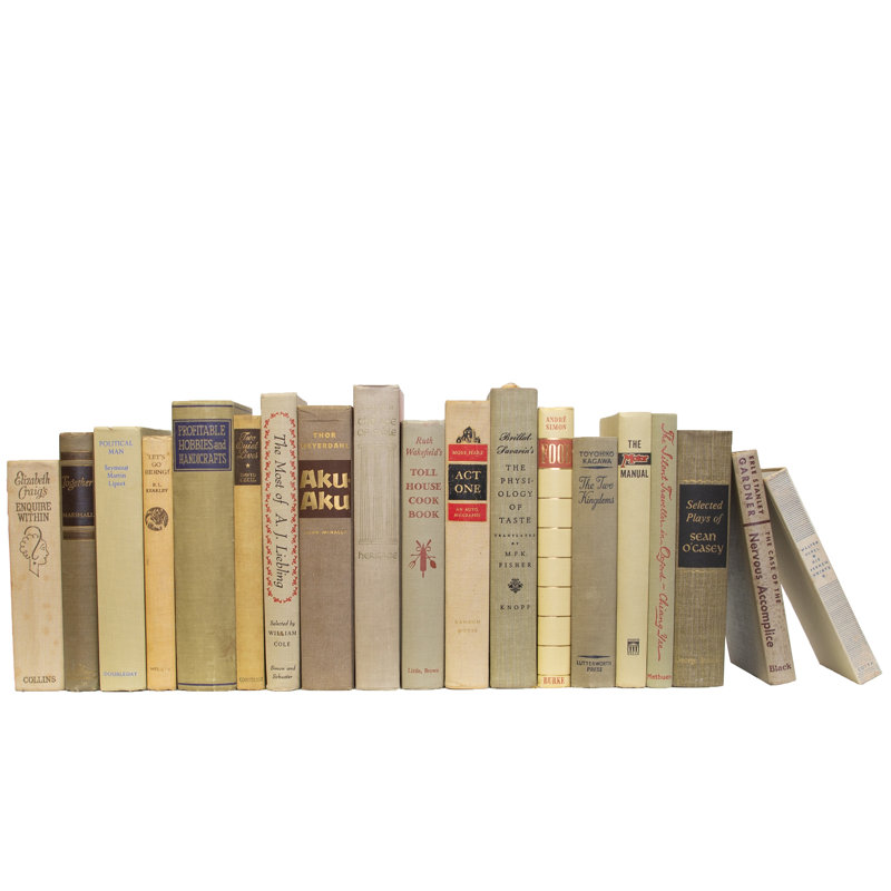Decorative Books - Vintage Driftwood Books - Tan Books By The Foot