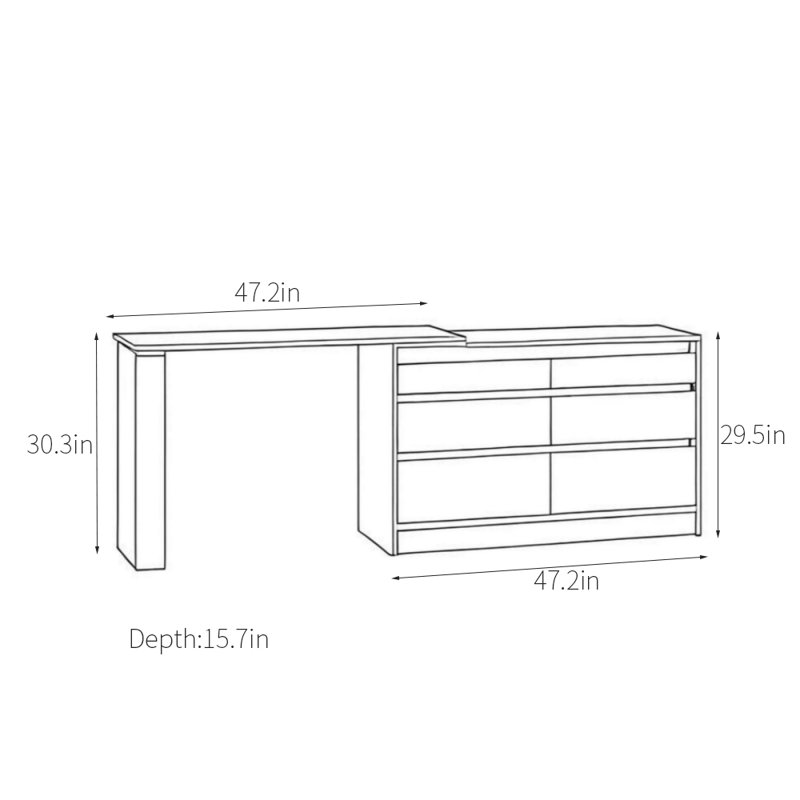 Retro Style Retractable Dresser