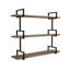 Tablette murale moderne avec pieds en métal, finition noyer, 34,3 po x 29,9 po x 8,9 po | Fabrication 100% bois de pin, hauteur de tablette de 11,8 po | Conception élégante et fonctionnelle pour un rangement supplémentaire, parfait pour la décoration industrielle et contemporaine
