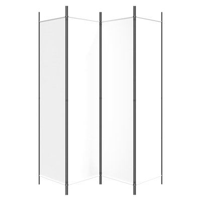 WALPLUS 4 Panel Room Divider White 200 x 200 cm Fabric Folding Privacy Screen Partition