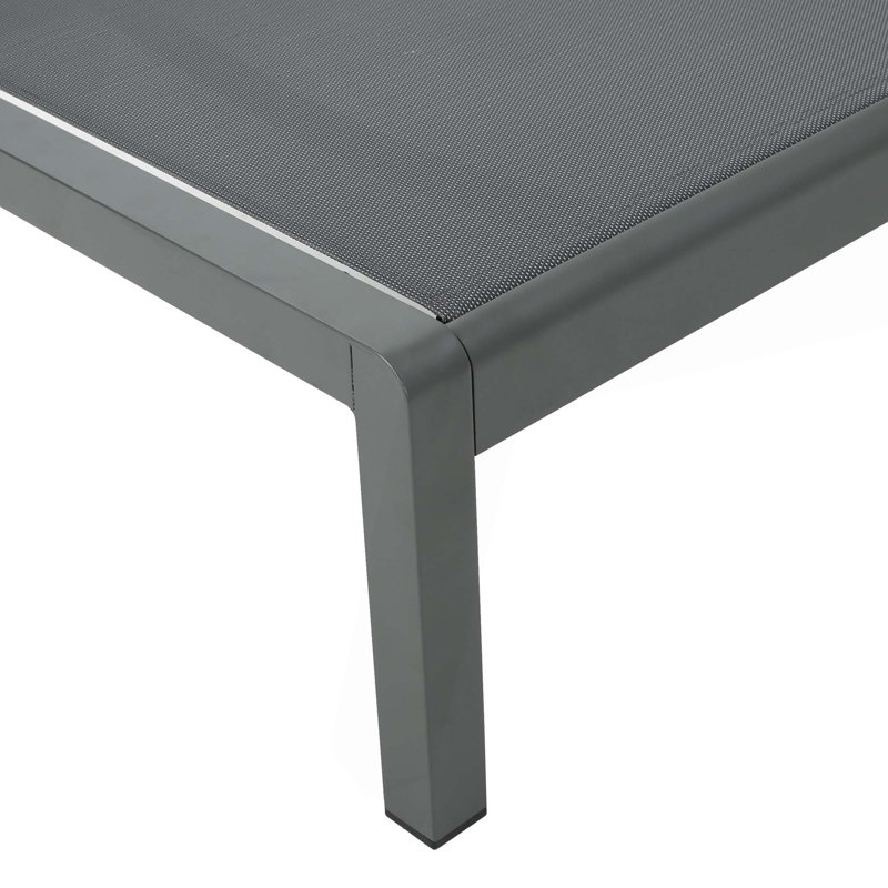 Chaises longues inclinables de 77,56 po Caggiano, Grey Mesh/ Dark Grey Frame