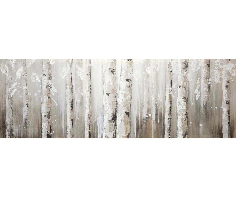 "Bouleaux blancs sur fond gris" sur toile