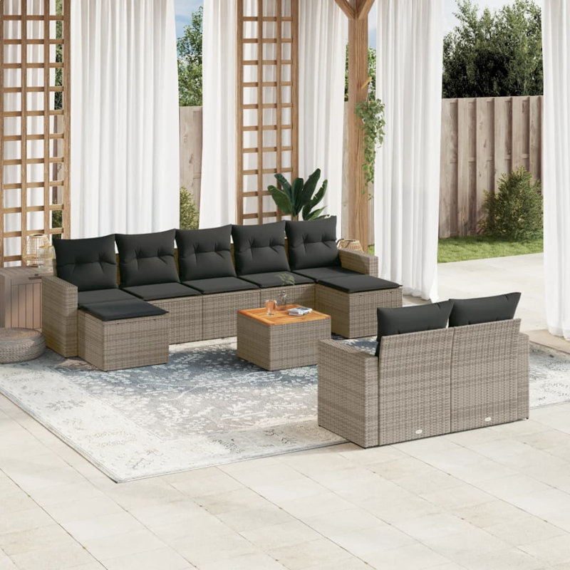 Ensemble de canapé de jardin Vidaxl gris