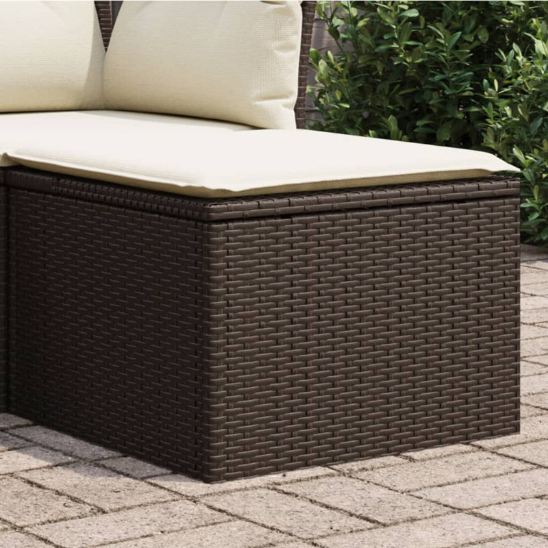 Tabouret de jardin brun, Brun, Blanc
