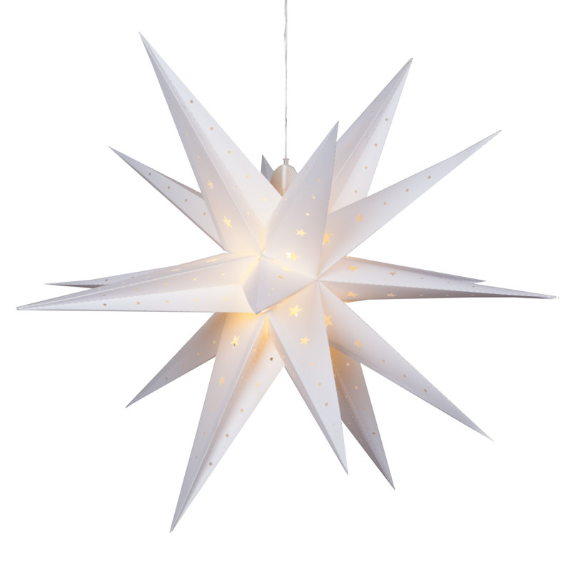 Lanterne à DEL pliable Moravian Star, H 24 po x l 24 po x P 24 po, Crème