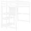 Lit mezzanine blanc simple avec tablettes, bureau et tableau d'écriture. Fabrication en bois de pin massif pour plus de stabilité. Espace de lecture supplémentaire, jeu de devoirs. Matelas frais Airy Design. Capacité de 300 lb-1271350134-1271350137