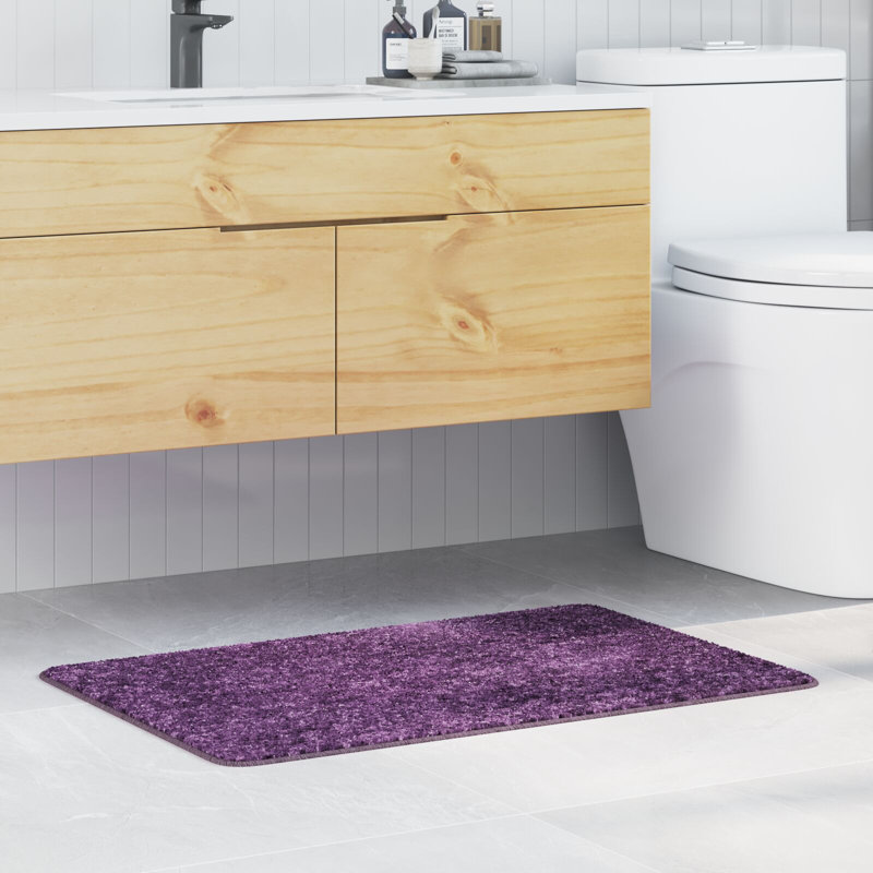 Bath Mat Rectangular Modern, 60cm, 90cm, Purple