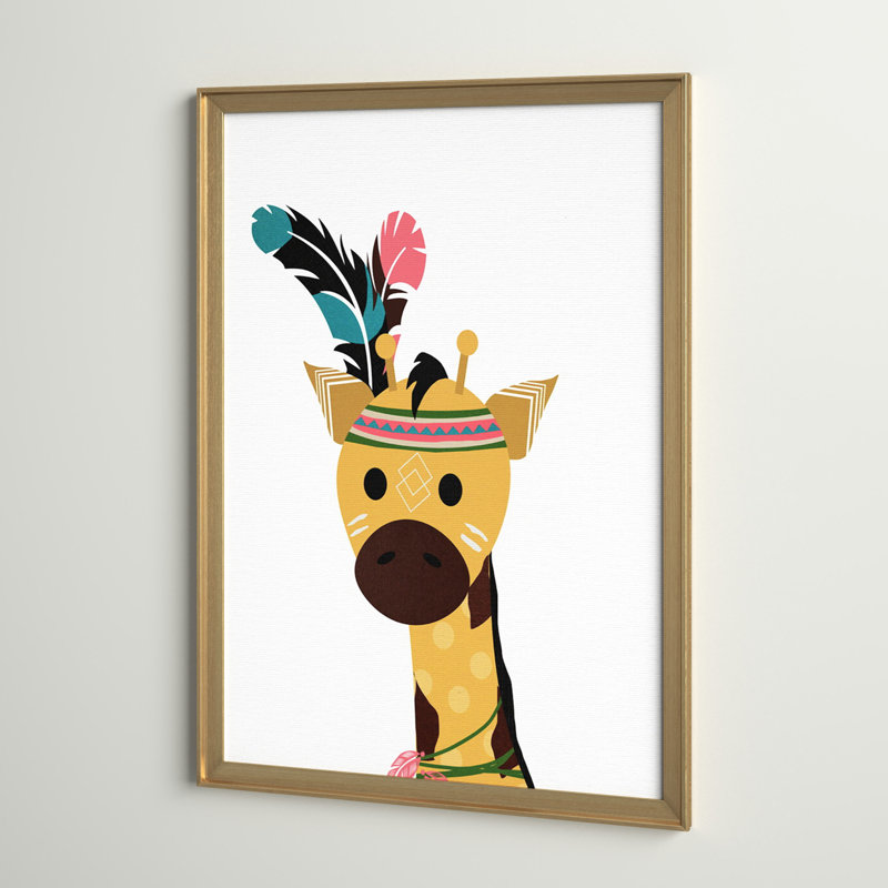 Art encadré Emilio Giraffe, Doré, H 30,5 po x l 42,5 po x P 1,5 po