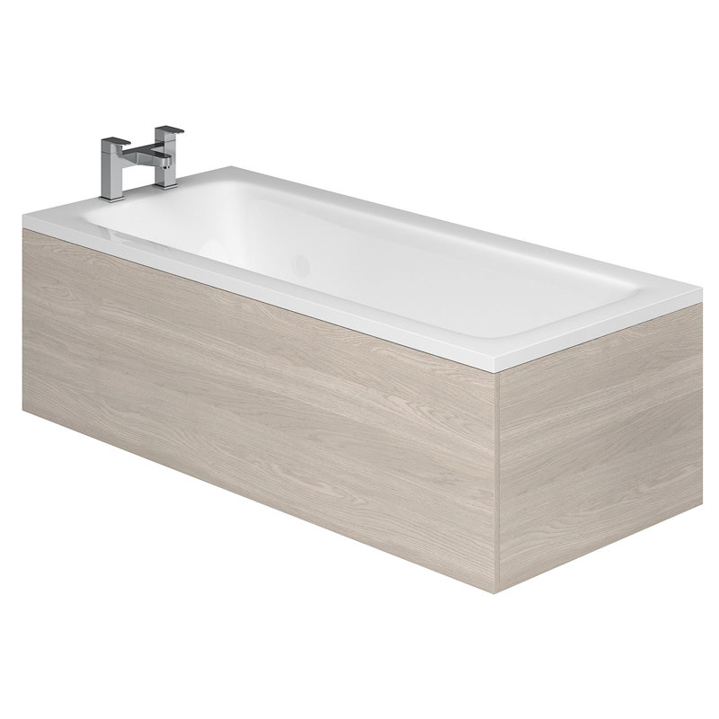  Straight Bath Front Panel, Light Elm