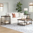 Nikole Industrial Rustic Wood Metal 3 Pc Living Room Set With 1 Coffee Table 2 Side Tables