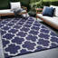 Tapis intérieur / extérieur bleu / blanc rectangulaire en polypropylène Aldo-960560319