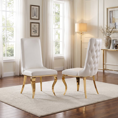 Chaises de salle à manger rembourrées en similicuir Kikyo