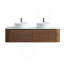 Meuble-lavabo Erba de 60 pouces avec lavabo, armoire murale avec porte-serviettes offert, lavabo double en céramique, sans bonde ni robinet, préassemblé-1061804526-1061804528
