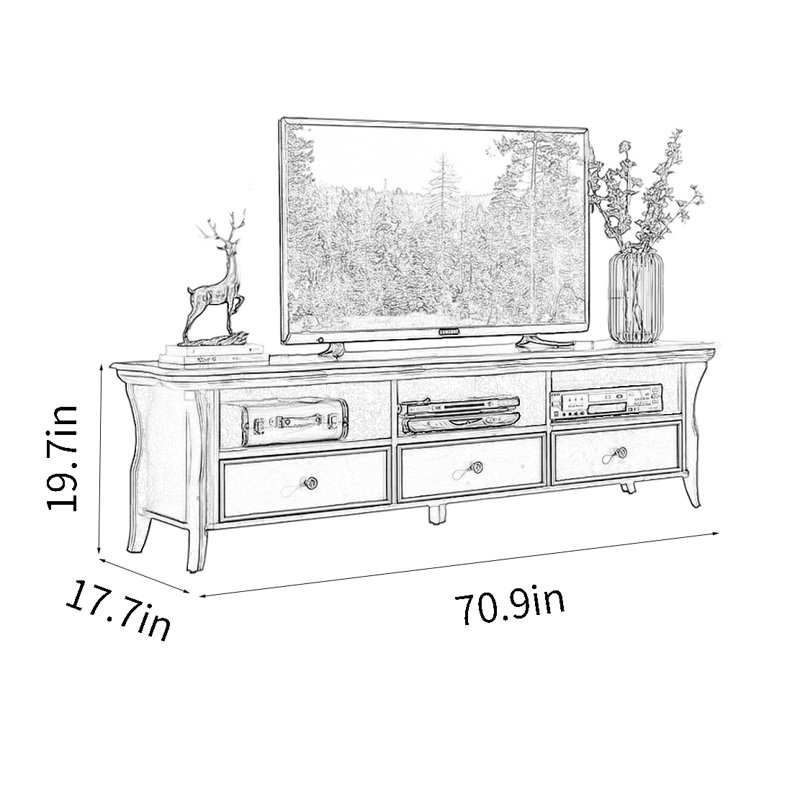 Meuble télé américain simple, Noir noyer