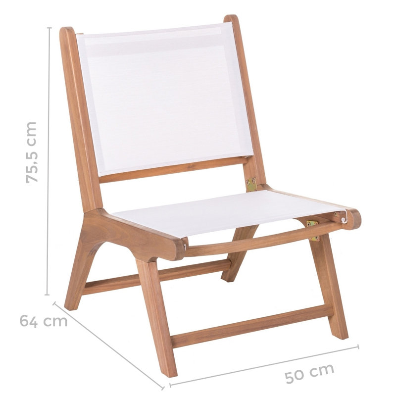 Acacia Outdoor Armless Lounge Chair, White
