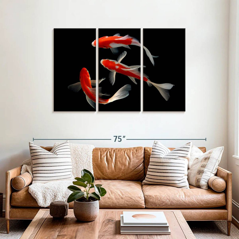 Koi Fish Trio, 36" H x 57" W