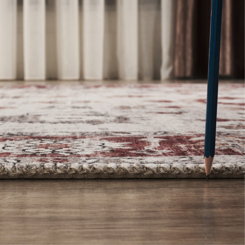 Gcnbl2015 5 pi. 3 po Tapis rouge et multicolore X 7