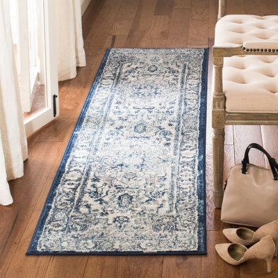 Aurich Light Gray/Blue Oriental Rug