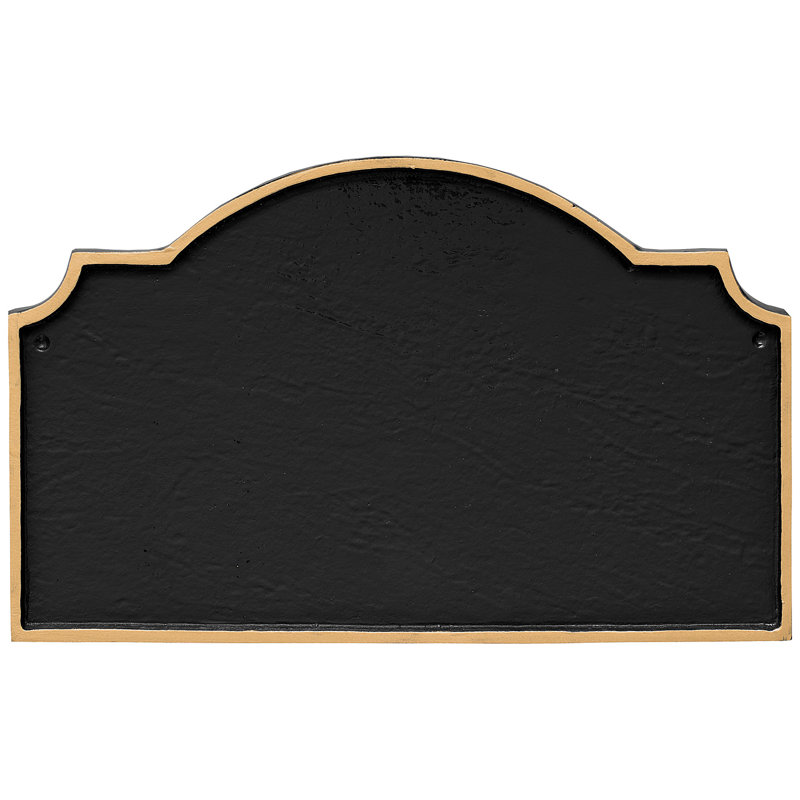 Plaque d’adresse murale sur 1 ligne vanderbilt, Noir / or