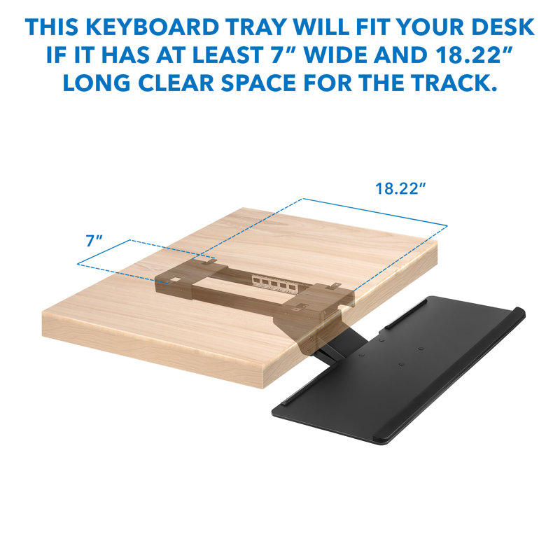 Mount-It! Under Desk Computer Keyboard and Mouse Tray, Ergonomic Keyboard Drawer with Gel Wrist Pad