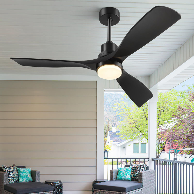 72 Inch Ceiling Fan with Lights Remote Control, Black