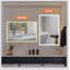 Miroir de meuble-lavabo à cadre 48 po x 32 po à DEL, cadre en aluminium avec lumières biseautées à angle biseauté à 45 °, 3 couleurs, antibuée, convenant à une décoration moderne