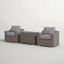 Ensemble de conversation chic en osier de rotin pour 2 personnes avec coussins moelleux - idéal pour les rassemblements extérieurs confortables
