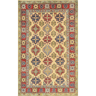 Tapis oriental en laine noué à la main beige Nabeel