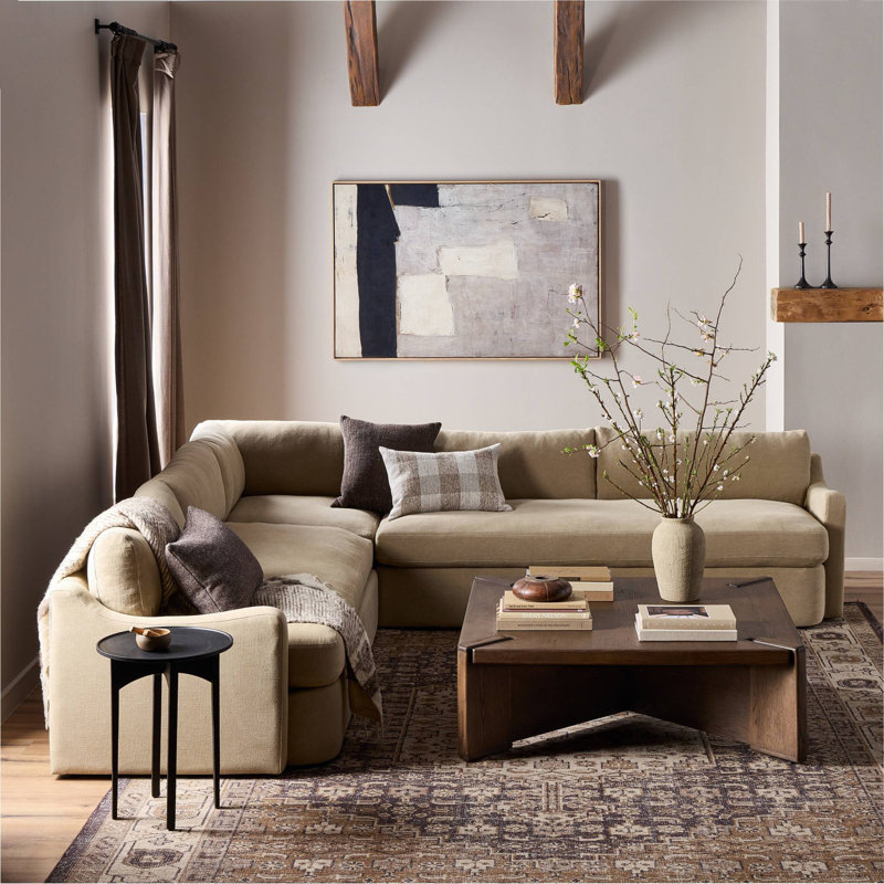 Aurelia 3-Piece Sectional, Broadway Canvas Linen