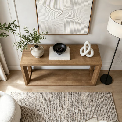 60 Inch Modern 2-Drawer Fluted Console Table