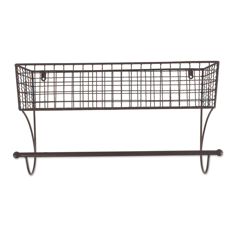 Porte-serviettes mural Kylertown, 9.85"H x 17.75"L x 5.5"W, Brown