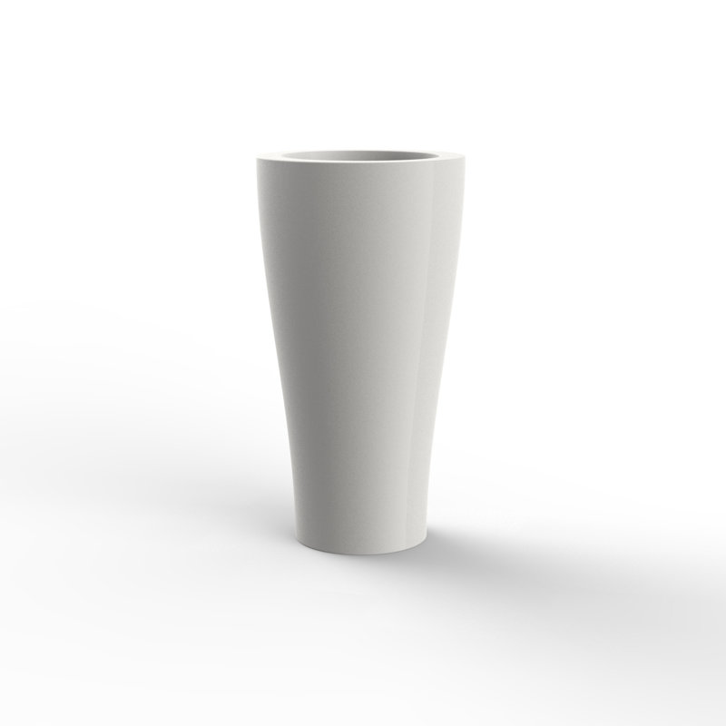 Curvada Resin Pot Planter, White, 47.25" H x 25.5" W x 25.5" D