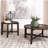 Mavis deep brown solid wood round side table