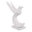 Statue d'oiseau Ecomix inspirée de la galerie avec base en marbre pour décor de salon - Décoration sculpturale pour tablette ou décoration intérieure - 11 po, blanc
