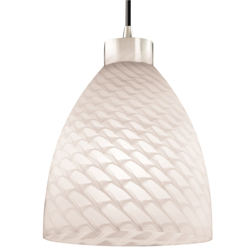 Aisaiah 1 - Light LED Single Pendant, Polished Chrome, Weave , No