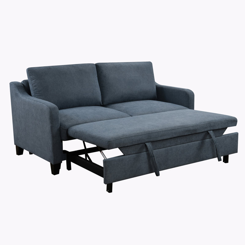 Canapé-lit ferme convertible 3 en 1 Zaryab, Polyester bleu foncé