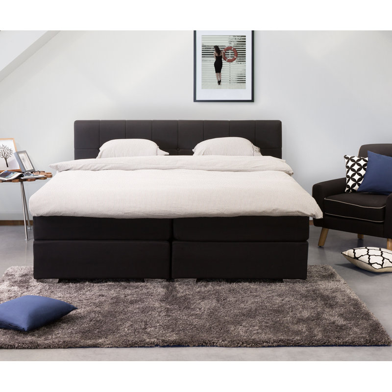 Celina Upholstered Bed, Black, 160 x 200cm