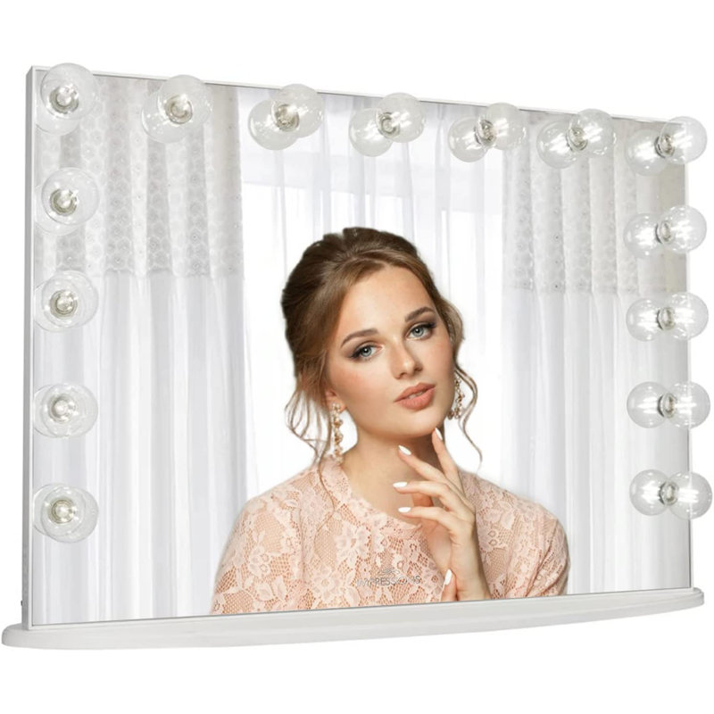 Hollywood Glow Lite Pro Vanity Mirror with 15 Lights Dressing Makeup Mirror with Power Outlets