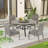 Patio Aluminum & Wicker Padded Dining Armchairs